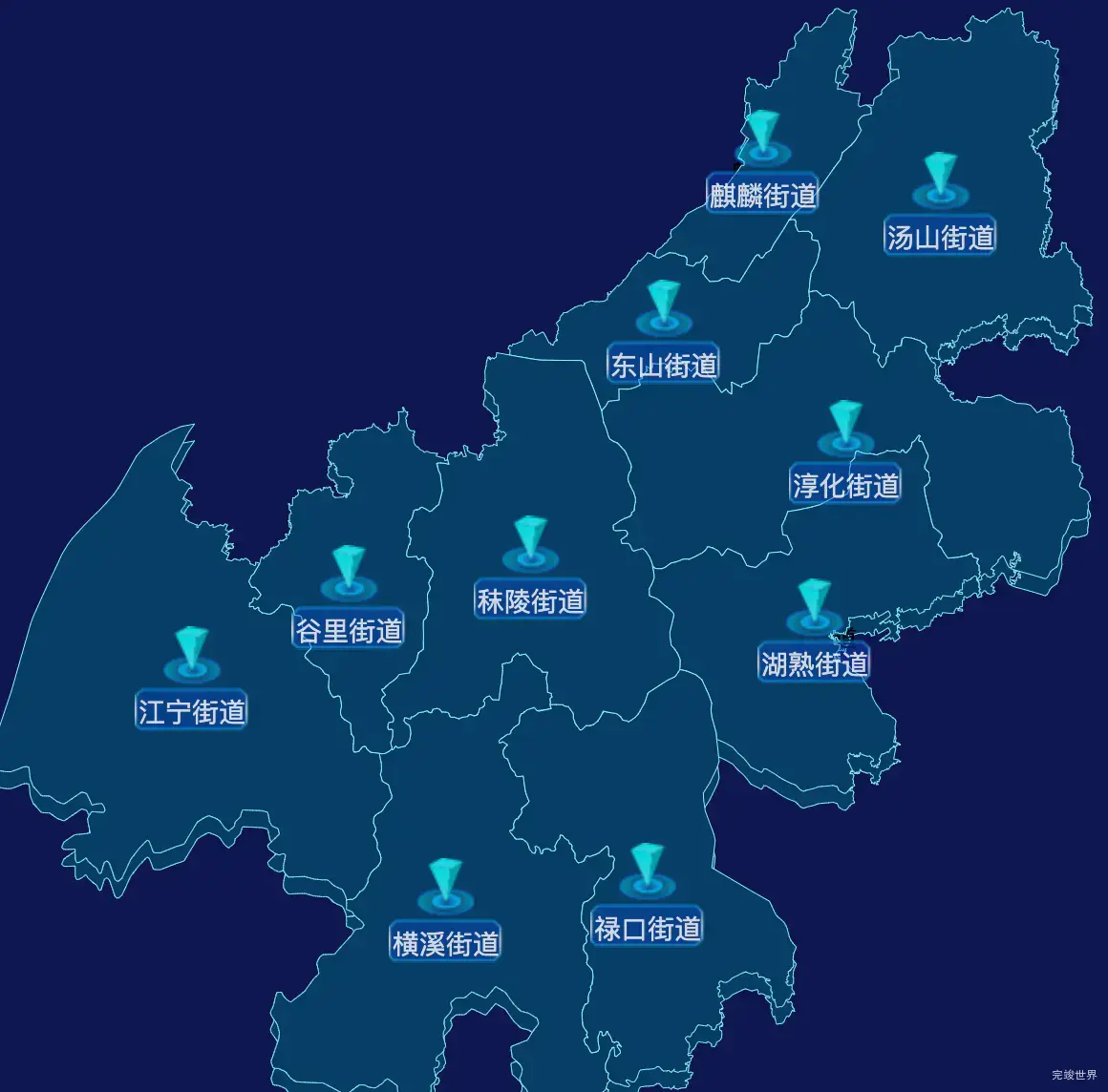 echarts南京市江宁区geoJson地图点击跳转到指定页面